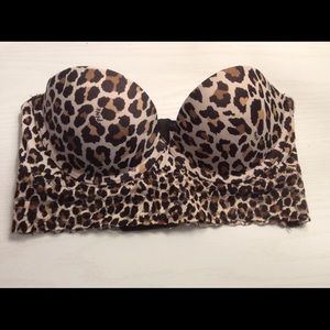 Pink Victoria’s Secret leopard print bustier